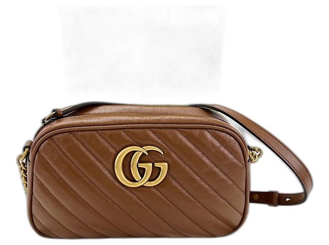 Borsa a Spalla Gucci GG Marmont Marrone - vista 11