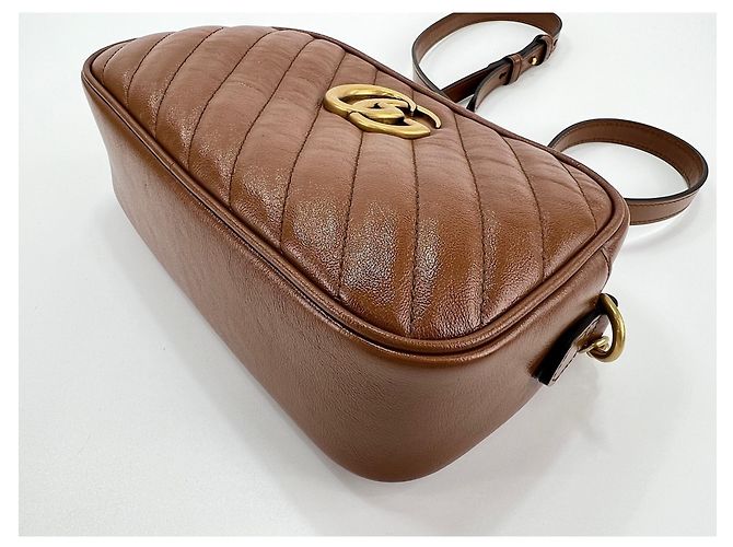 Borsa a Spalla Gucci GG Marmont Marrone - vista 8