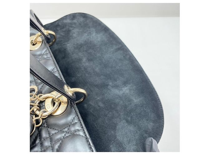 Borsa a 2 vie Christian Dior Lady Large Cannage Nero - vista 14