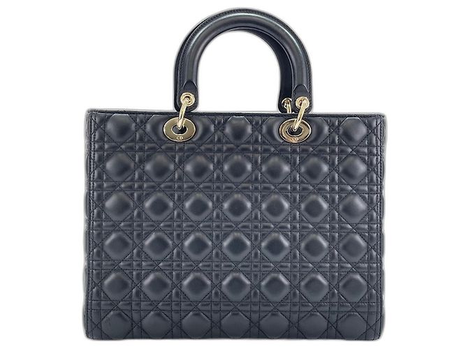 Borsa a 2 vie Christian Dior Lady Large Cannage Nero - vista 2