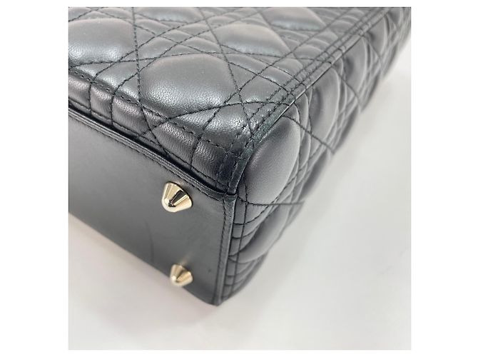Borsa a 2 vie Christian Dior Lady Large Cannage Nero - vista 8