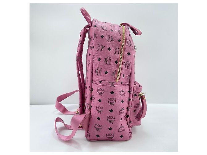 Zaino MCM Visetos in pelle borchiata rosa - vista 6