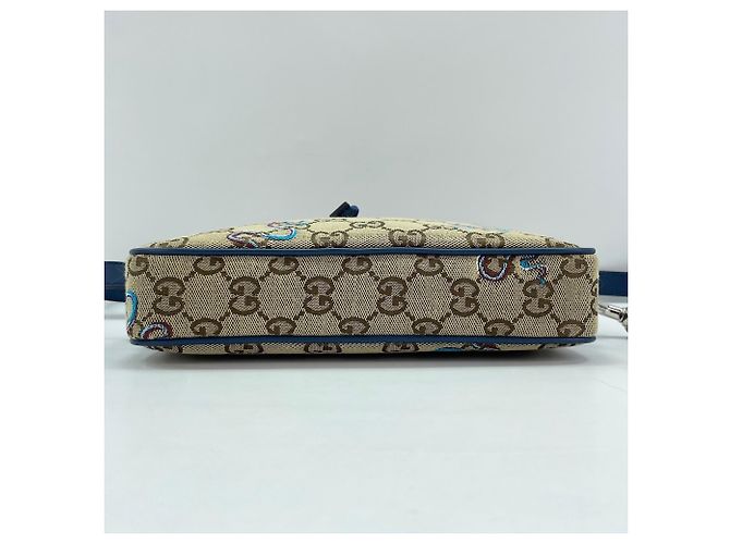 Borsa a tracolla Gucci con ricamo serpente marrone - vista 5