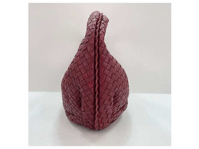 Borsa a Spalla Bottega Veneta Intrecciato Rosso - vista 3