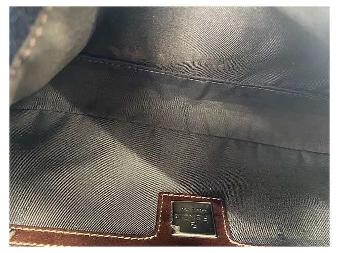 Borsa a secchiello Fendi Mamma in Denim Navy Blu navy - vista 11