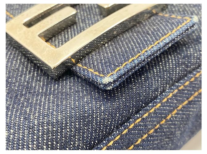 Borsa a secchiello Fendi Mamma in Denim Navy Blu navy - vista 12