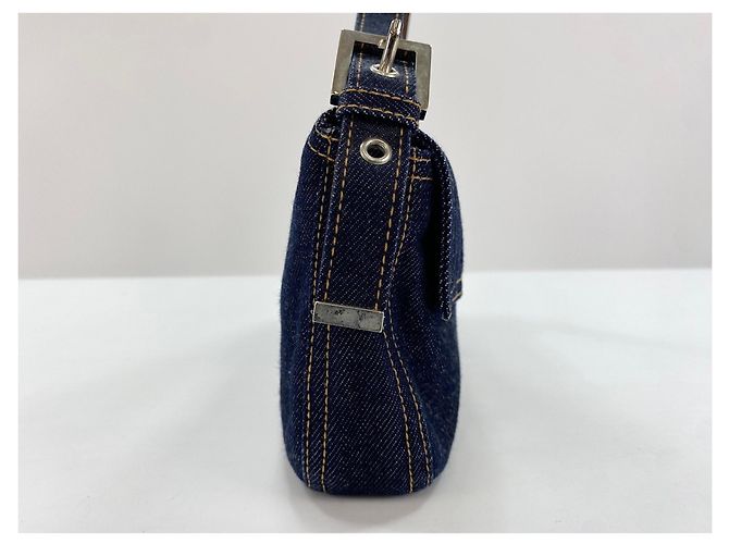 Borsa a secchiello Fendi Mamma in Denim Navy Blu navy - vista 5