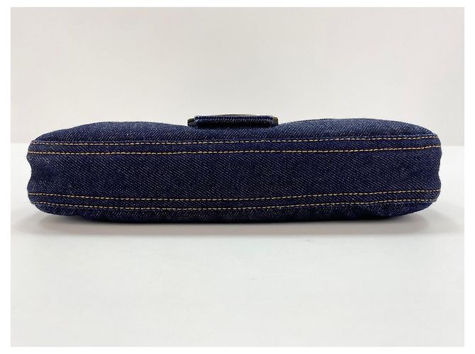 Borsa a secchiello Fendi Mamma in Denim Navy Blu navy - vista 6