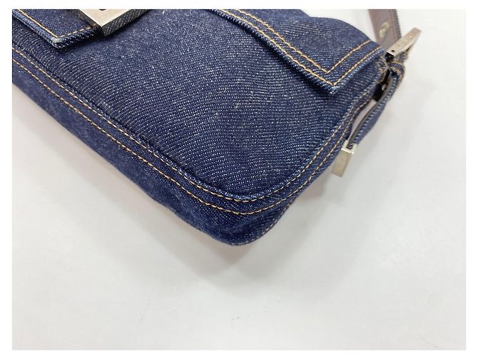 Borsa a secchiello Fendi Mamma in Denim Navy Blu navy - vista 8