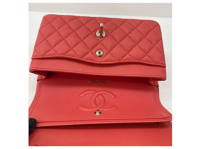 Borsa a Spalla Chanel Matelassé 23 Double Flap Arancione - vista 11