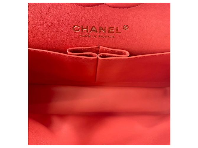 Borsa a Spalla Chanel Matelassé 23 Double Flap Arancione - vista 12