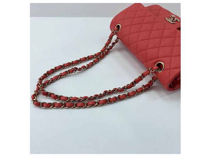 Borsa a Spalla Chanel Matelassé 23 Double Flap Arancione - vista 8