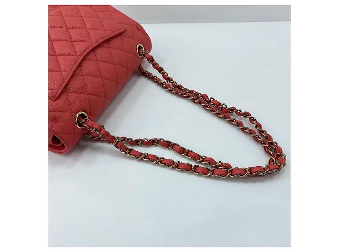 Borsa a Spalla Chanel Matelassé 23 Double Flap Arancione - vista 9