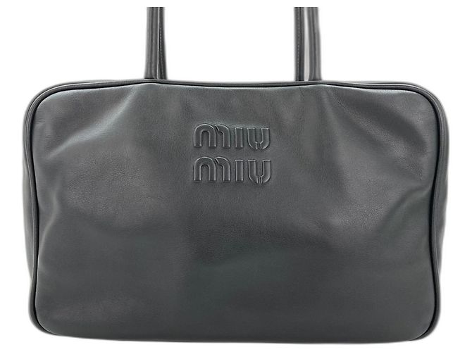 Borsa a mano Miu Miu in pelle nera con fiocco Nero - vista 2