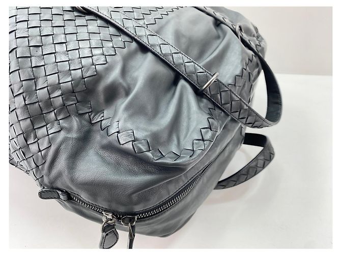 Borsa a Spalla Bottega Veneta Intrecciato Nero - vista 10