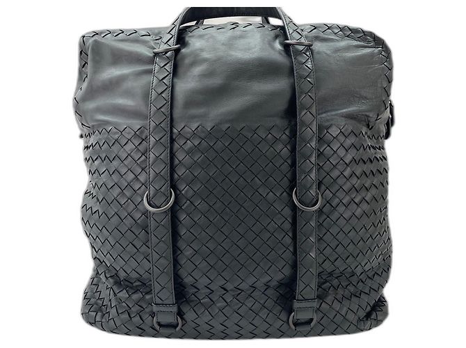 Borsa a Spalla Bottega Veneta Intrecciato Nero - vista 2