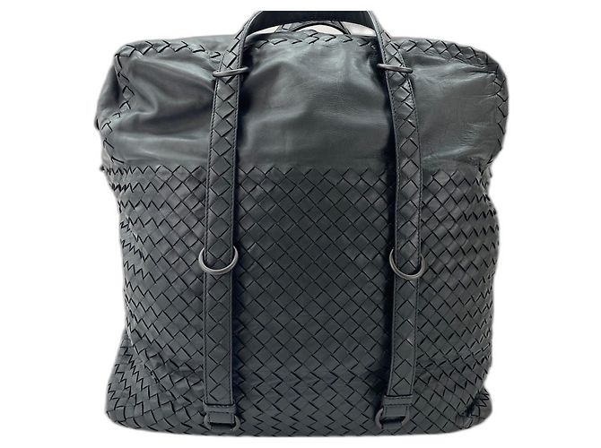 Borsa a Spalla Bottega Veneta Intrecciato Nero - vista 3