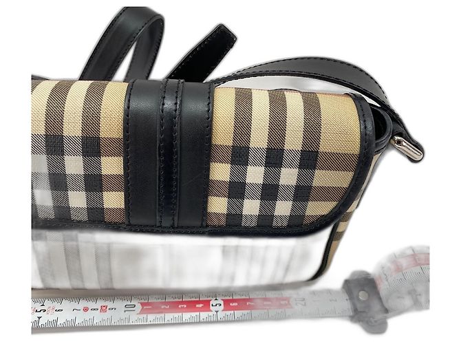 Borsa a Spalla Burberry Nova Check Beige - vista 3