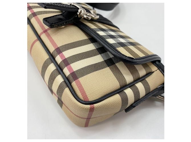 Borsa a Spalla Burberry Nova Check Beige - vista 8