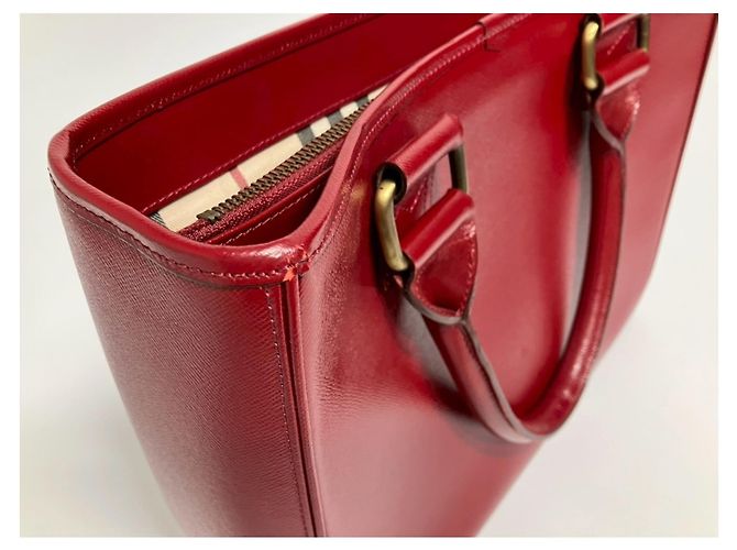 Borsa a mano/Borsa a tracolla in pelle rossa Burberry Rosso - vista 7