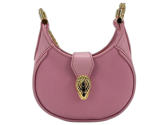 Bulgari Borsa a Spalla Bvlgari Sempenti Ellipse Micro Snakehead Rosa - vista 2