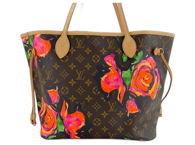Borsa Tote Louis Vuitton Neverfull MM Marrone - vista 2