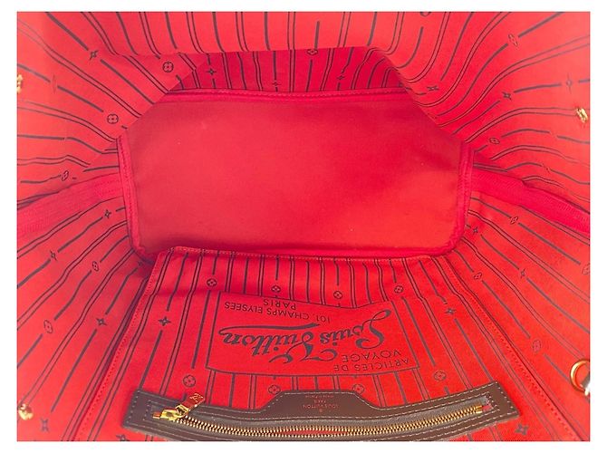 Borsa Tote Louis Vuitton Neverfull Marrone - vista 15