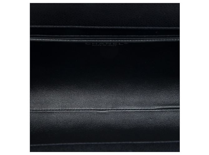 Clutch Chanel Black Large CC Quilted Caviar Frame Nero - vista 4