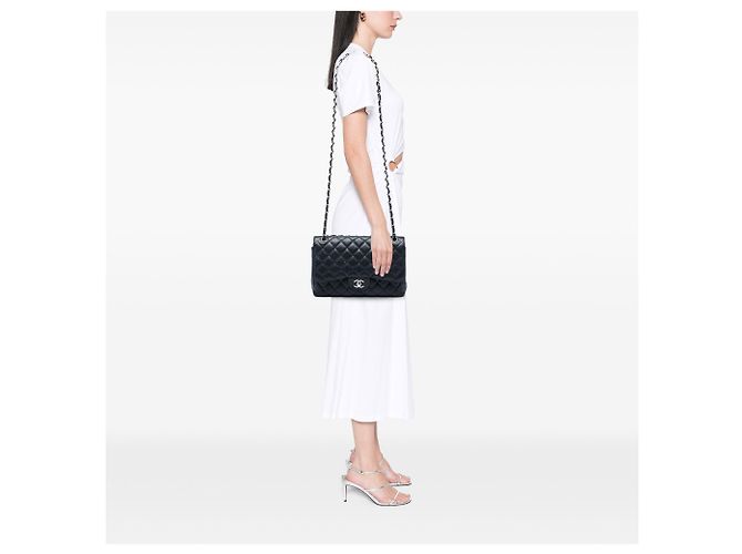 Chanel Black Jumbo Classic Caviar Double Flap Schwarz - Ansicht 5