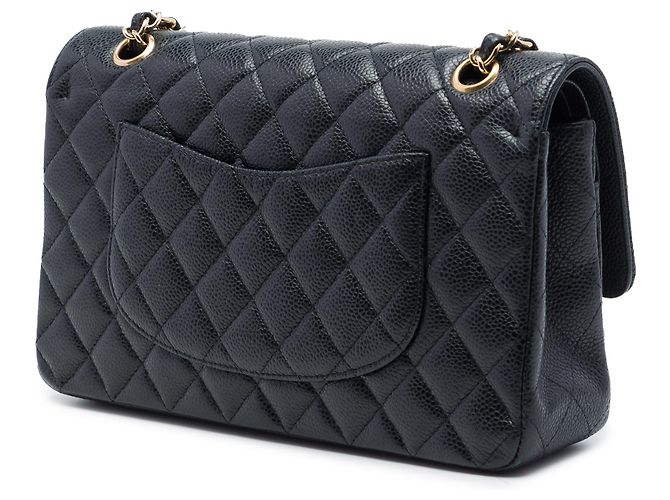 Chanel Black Medium Classic Caviar Double Flap Nero - vista 2