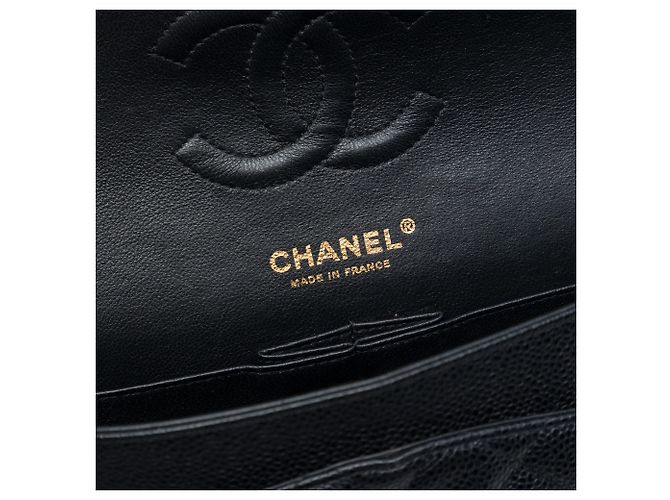 Chanel Black Medium Classic Caviar Double Flap Nero - vista 5