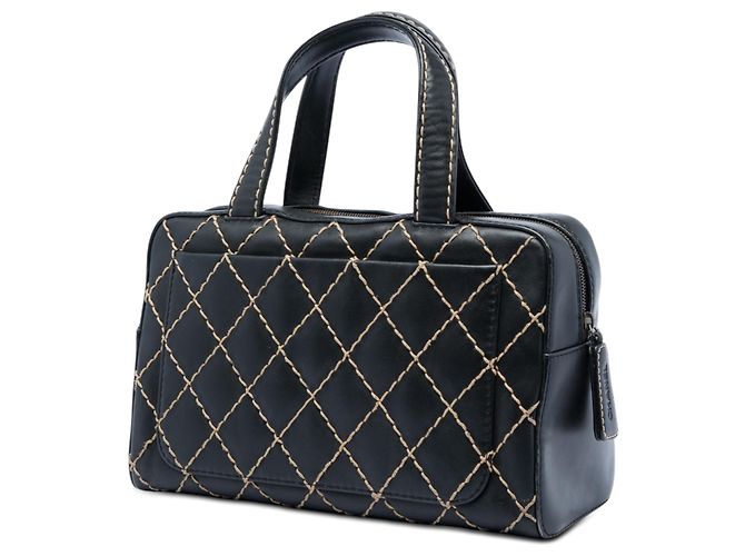 Chanel Black CC Calfskin Wild Stitch Handtasche Schwarz - Ansicht 2