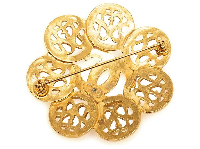 Spilla Fiore Chanel Gold CC Placcata Oro D'oro - vista 2