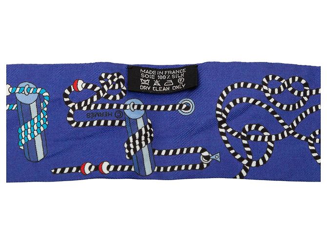 Hermès Seidentuch Twilly Blue Cordages Blau - Ansicht 4