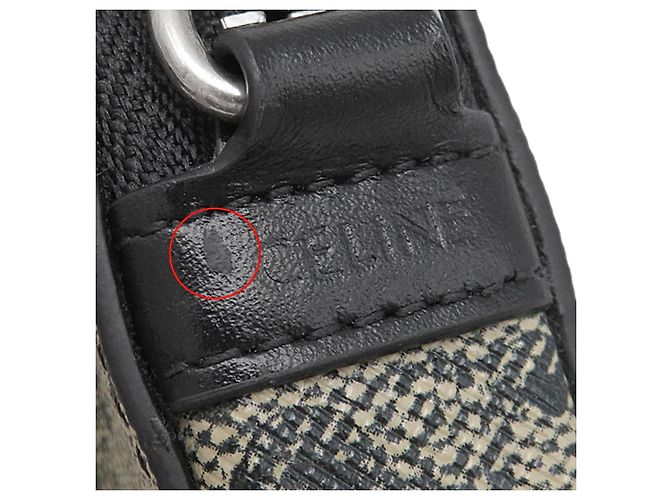 Céline Pochette horizontal Celine Triomphe em canvas revestido bege com logotipo - vista 8