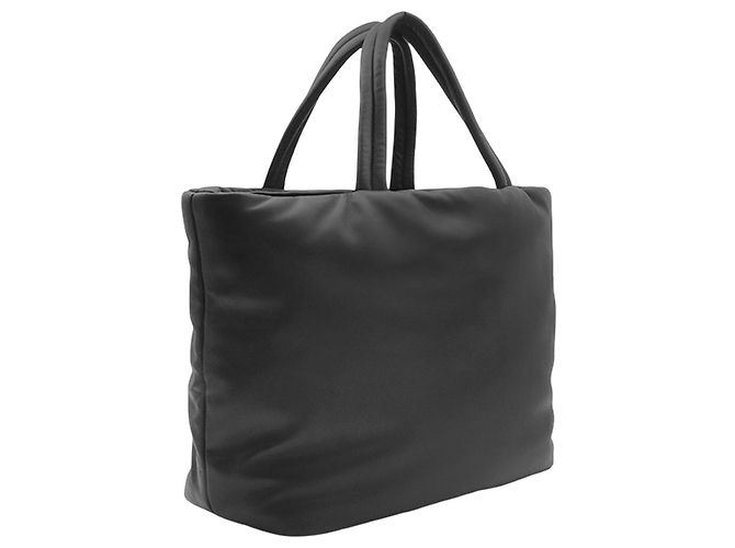 Tote in pelle di agnello nera puffer Saint Laurent Nero - vista 2