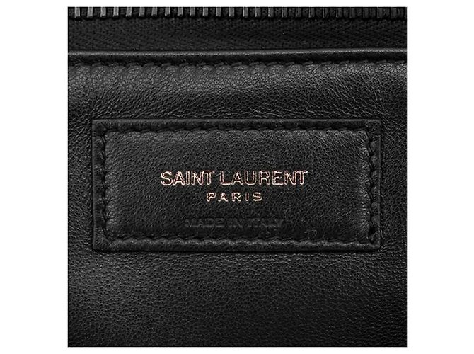 Tote in pelle di agnello nera puffer Saint Laurent Nero - vista 5