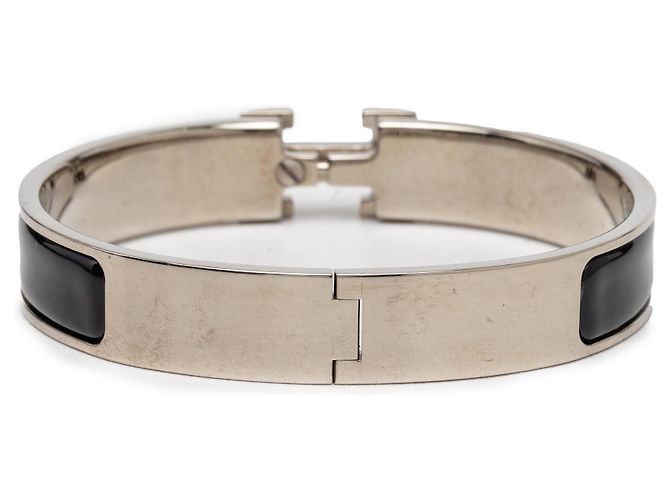 Bracciale Hermès Black Narrow Enamel Clic Clac H PM - vista 3