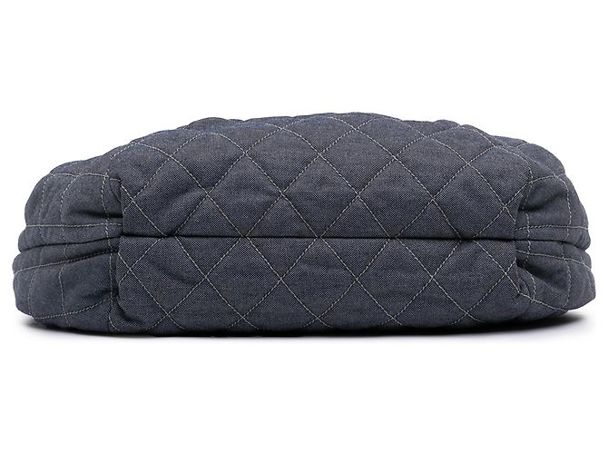 Borsa Tote Chanel Blue Large Quilted Denim Stretch Spirit - vista 3