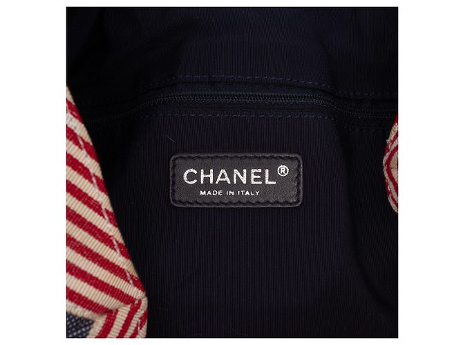 Borsa Tote Chanel Blue Large Quilted Denim Stretch Spirit - vista 5