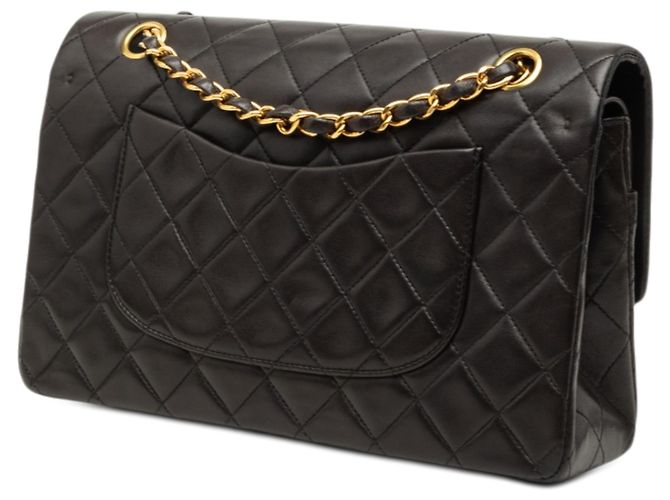 Chanel Black Medium Classic Lambskin Double Flap Nero - vista 2