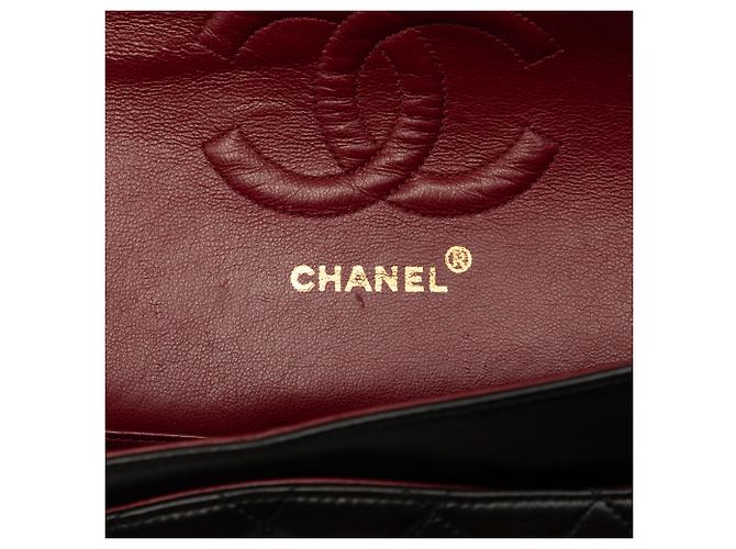 Chanel Black Medium Classic Lambskin Double Flap Nero - vista 5