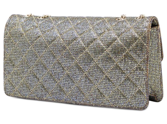 Chanel Gold Quilted Glitter Canvas Reissue 2.55 Flap D'oro - vista 2