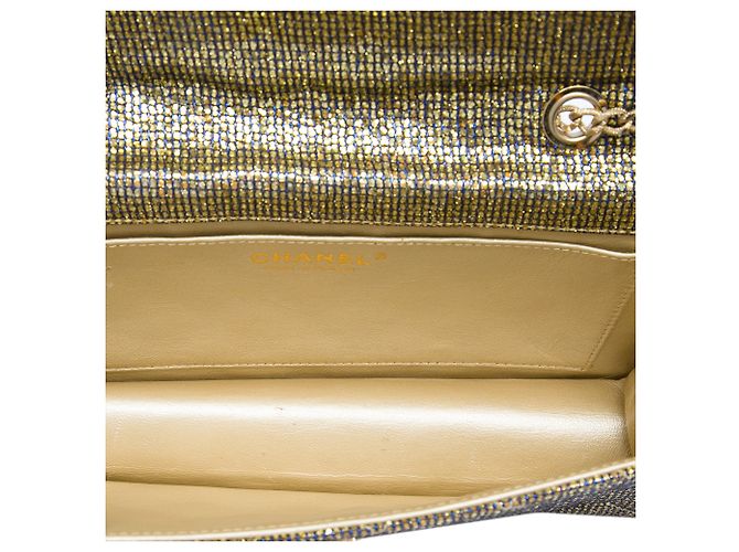 Chanel Gold Quilted Glitter Canvas Reissue 2.55 Flap D'oro - vista 4