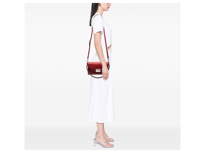 Bolso Prada Red Mini Saffiano Lux Sound Lock Roja Burdeos - vista 6