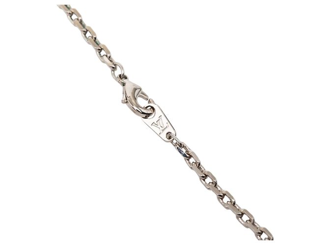 Collana con pendente Louis Vuitton LV Colors in ottone argentato, smalto e resina Argento - vista 5