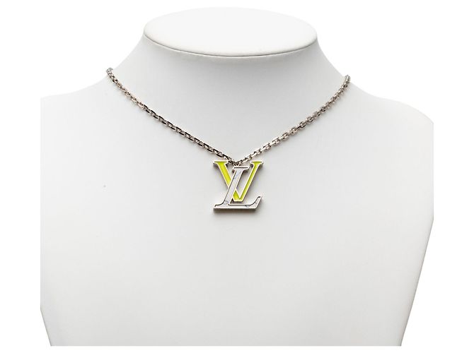 Collana con pendente Louis Vuitton LV Colors in ottone argentato, smalto e resina Argento - vista 7