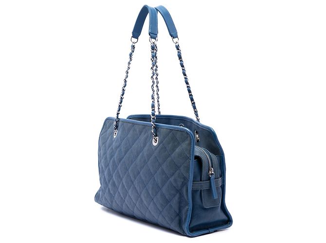 Tote Chanel Blue Quilted Caviar French Riviera Azul - vista 2