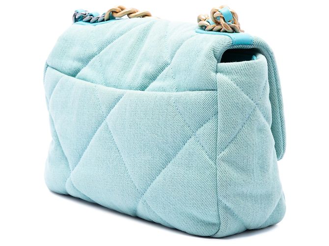 Chanel Blue Medium Denim 19 Flap Blu chiaro - vista 2