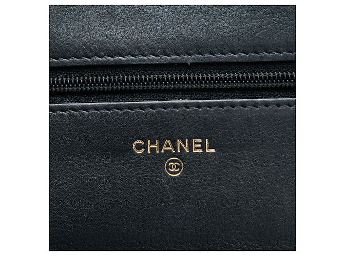Chanel Black CC gestepptes Lammleder Perlen-Wallet on Chain Schwarz - Ansicht 5